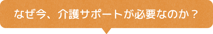 なぜ今、介護サポートが必要なのか？